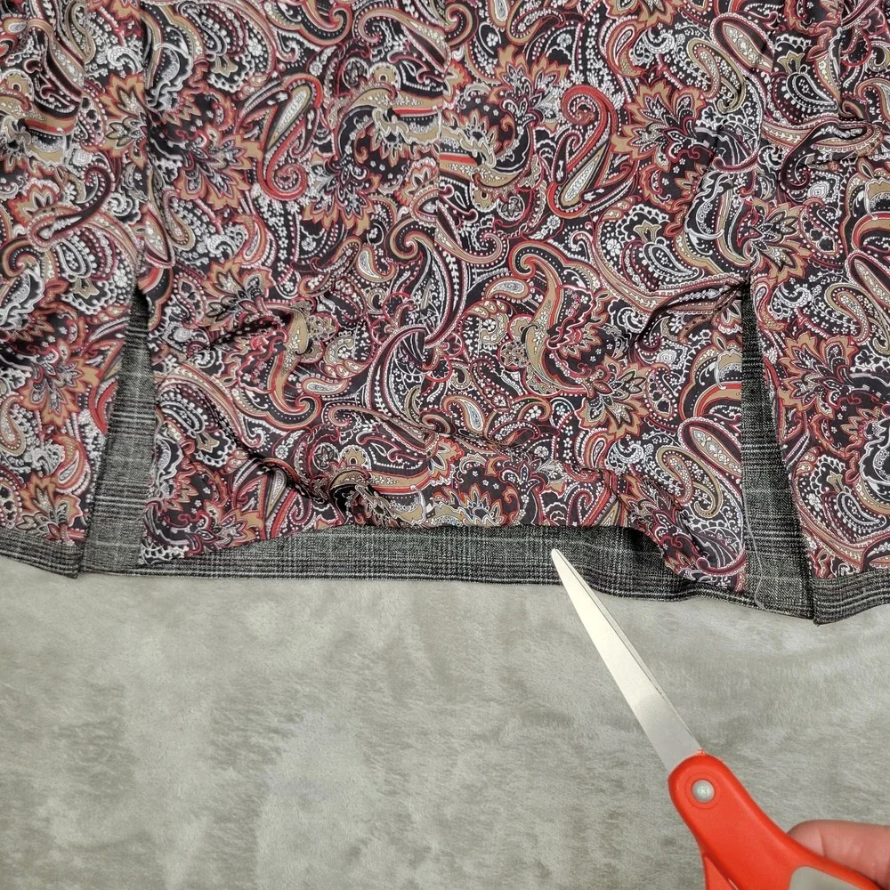 Paisley & Gray Slim Fit Men's 44R Gray Red Blue Plaid Blazer Paisley Liner